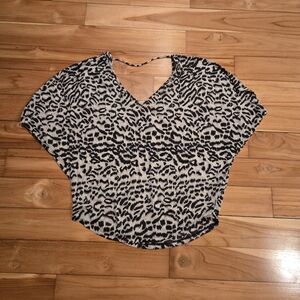 Leopard Print V-Neck Women's Top
